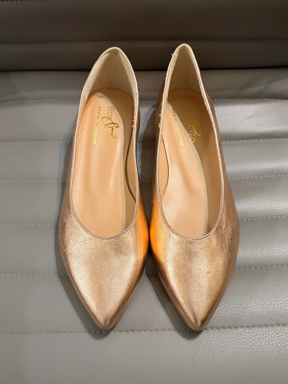 Ladies Bos. & Co Rose Gold colored flats in EUC - size 38 (US 7.5-8)